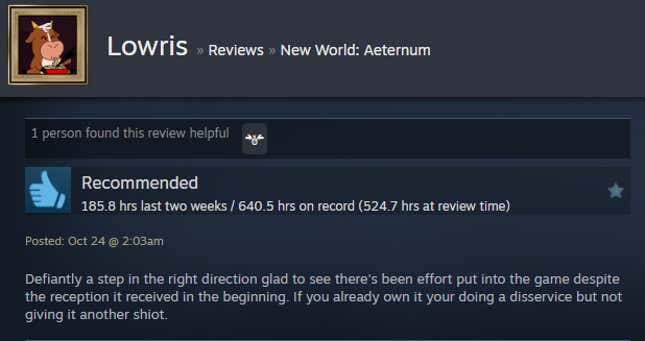 Image for article titled New World: Aeternum, As Told By Steam Reviews