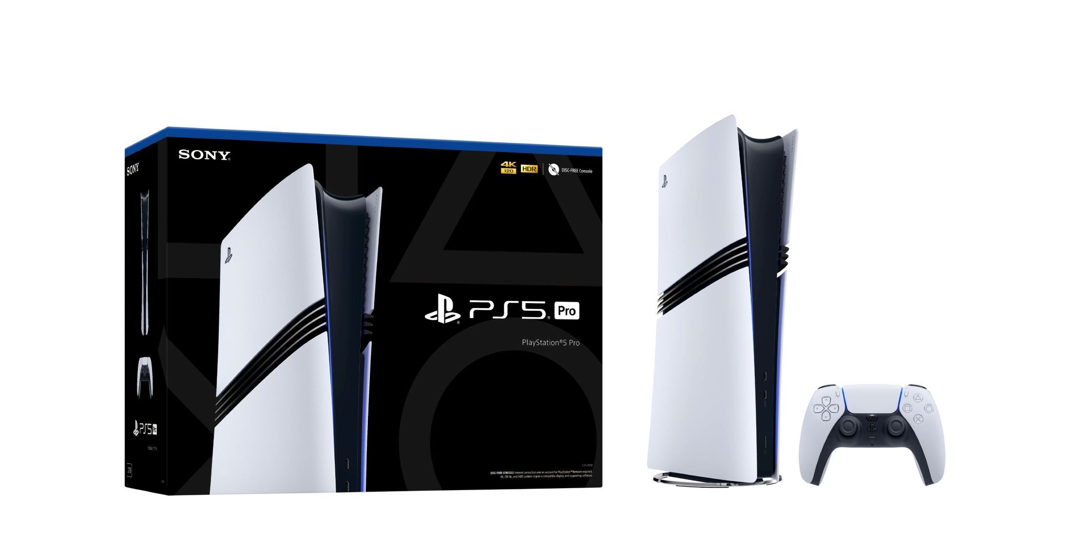 A white PlayStation 5 console with its official packaging.