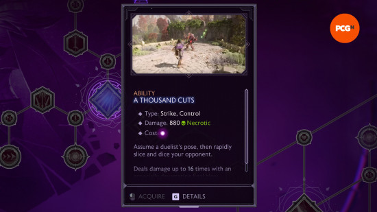 a tooltip for the thousand cuts ability in dragon age veilguard