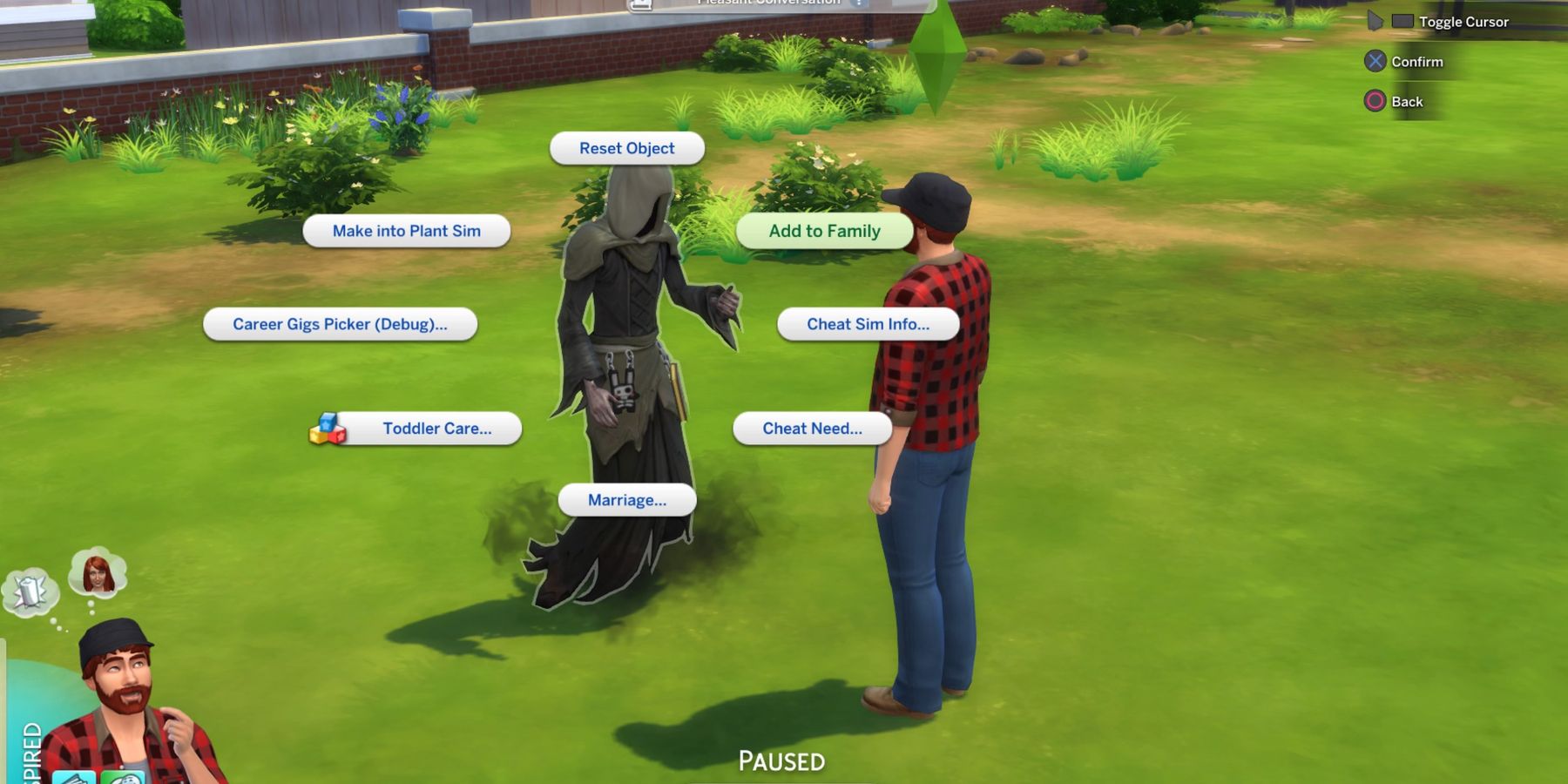 Speaking to the Grim Reaper in The Sims 4