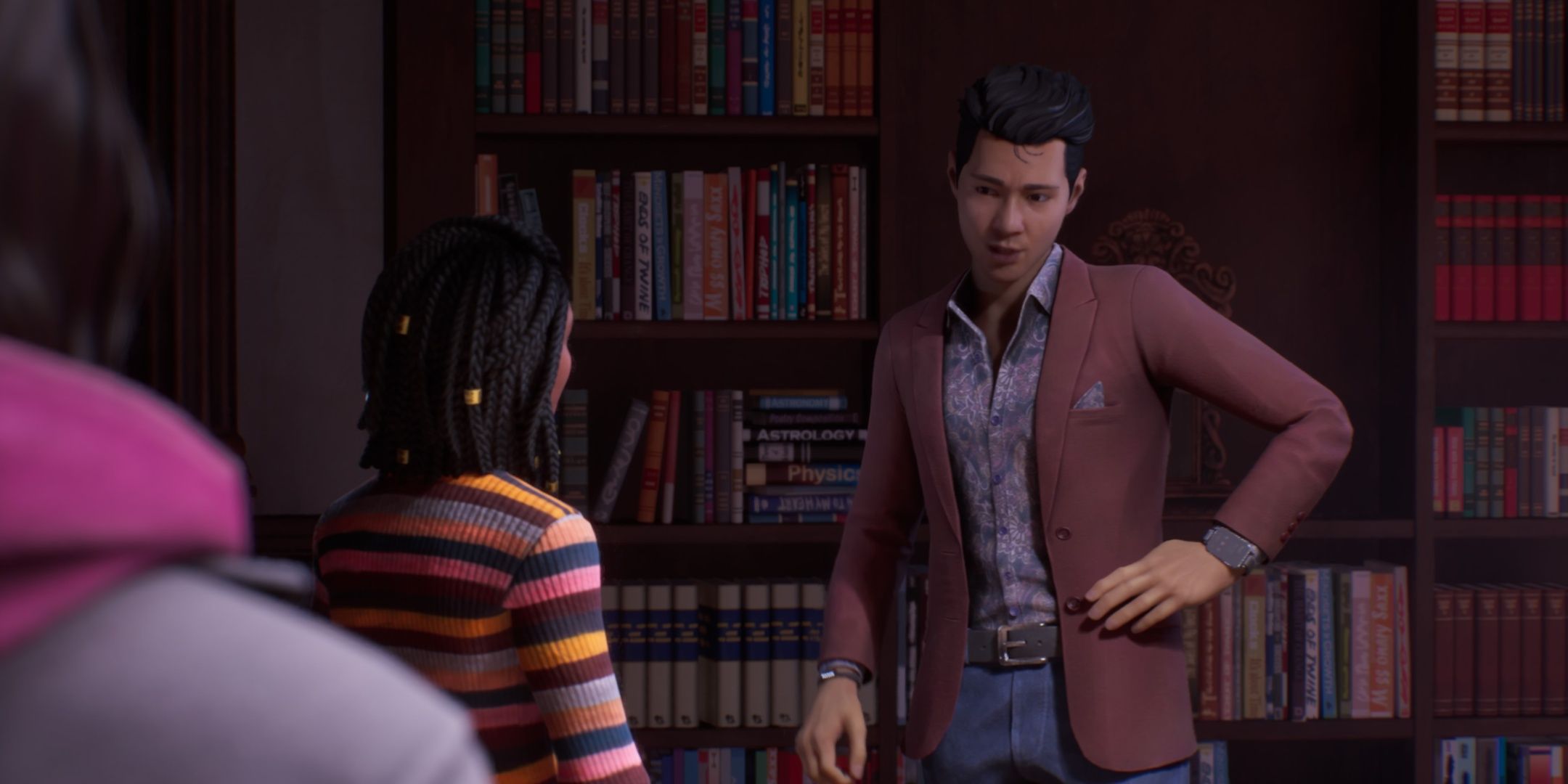 Vinh and Diamond in the library in Life is Strange Double Exposure