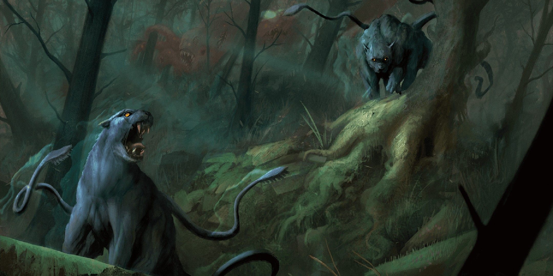 Dungeons & Dragons image showing a pair of Displacer Beasts.