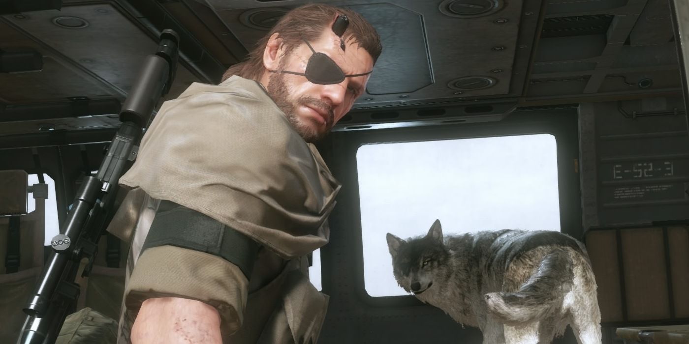 snake with d dog in metal gear solid 5.