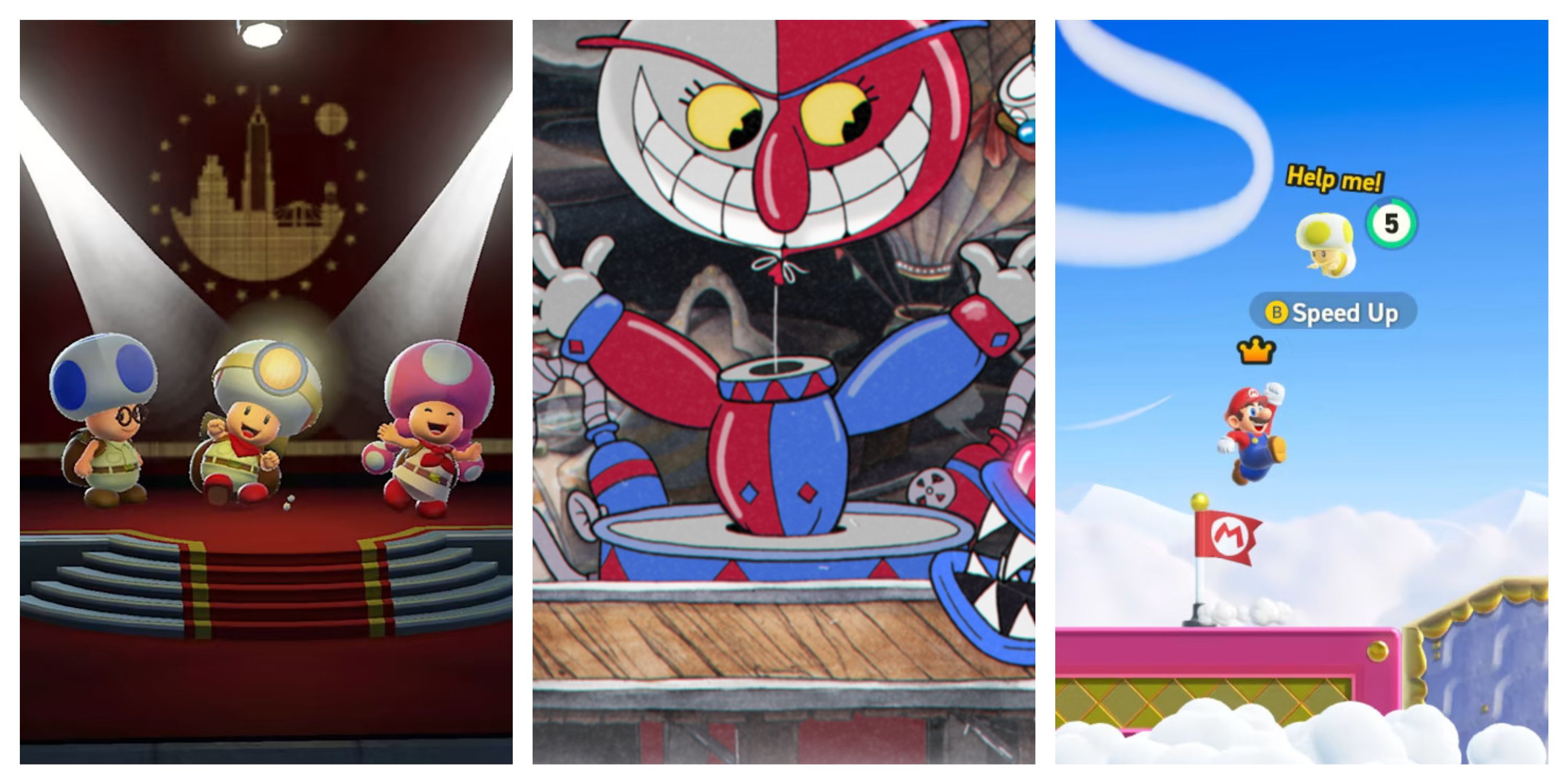 Captain Toad Cuphead Super Mario Bros Wonder