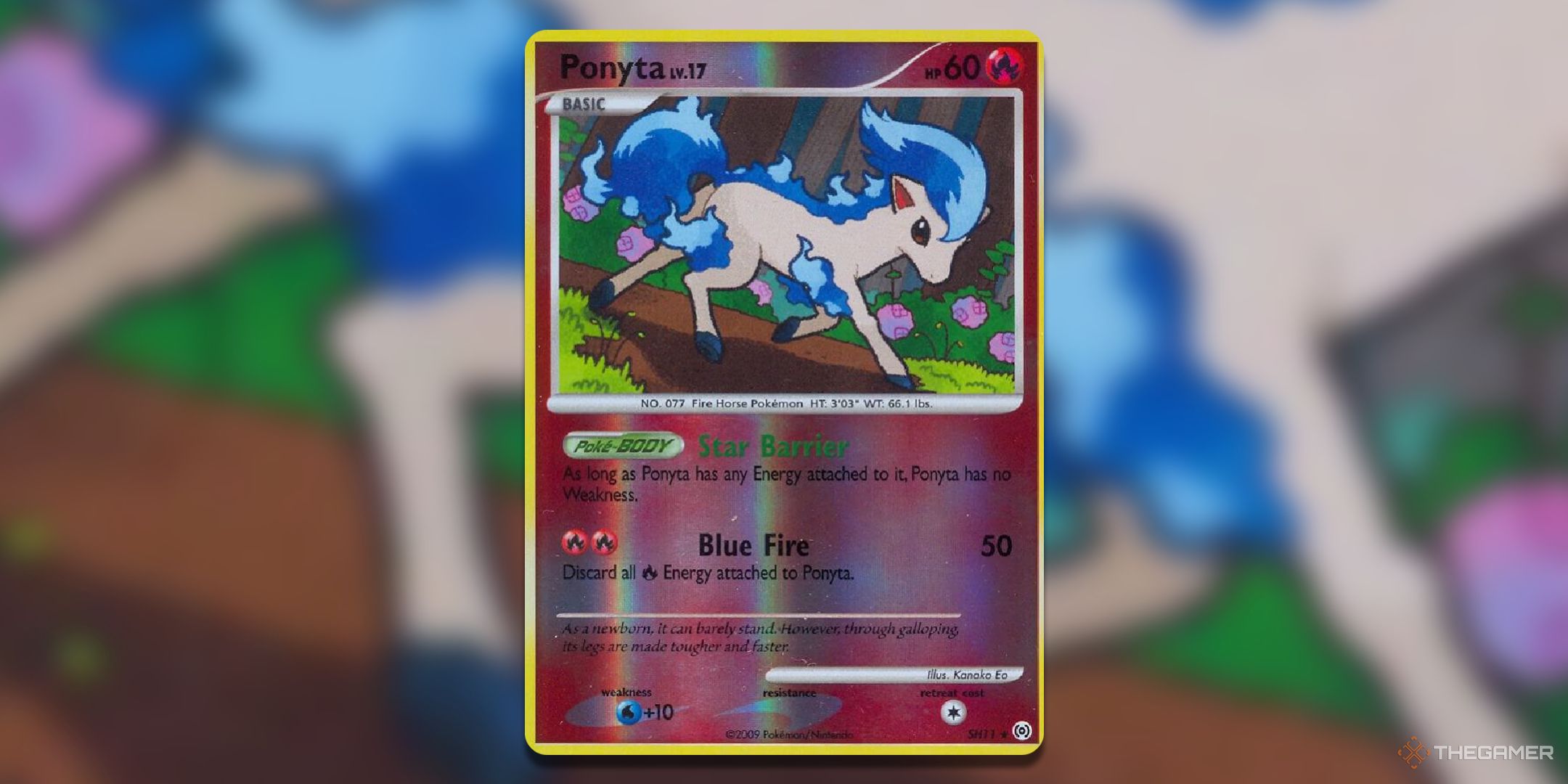 Shiny Ponyta Pokemon TCG Card Art.