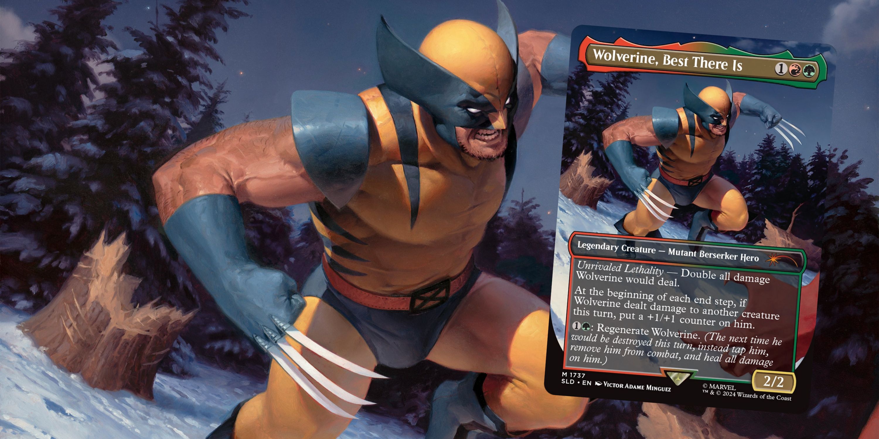 MTG Wolverine, Best There Is card art with the card next to it.