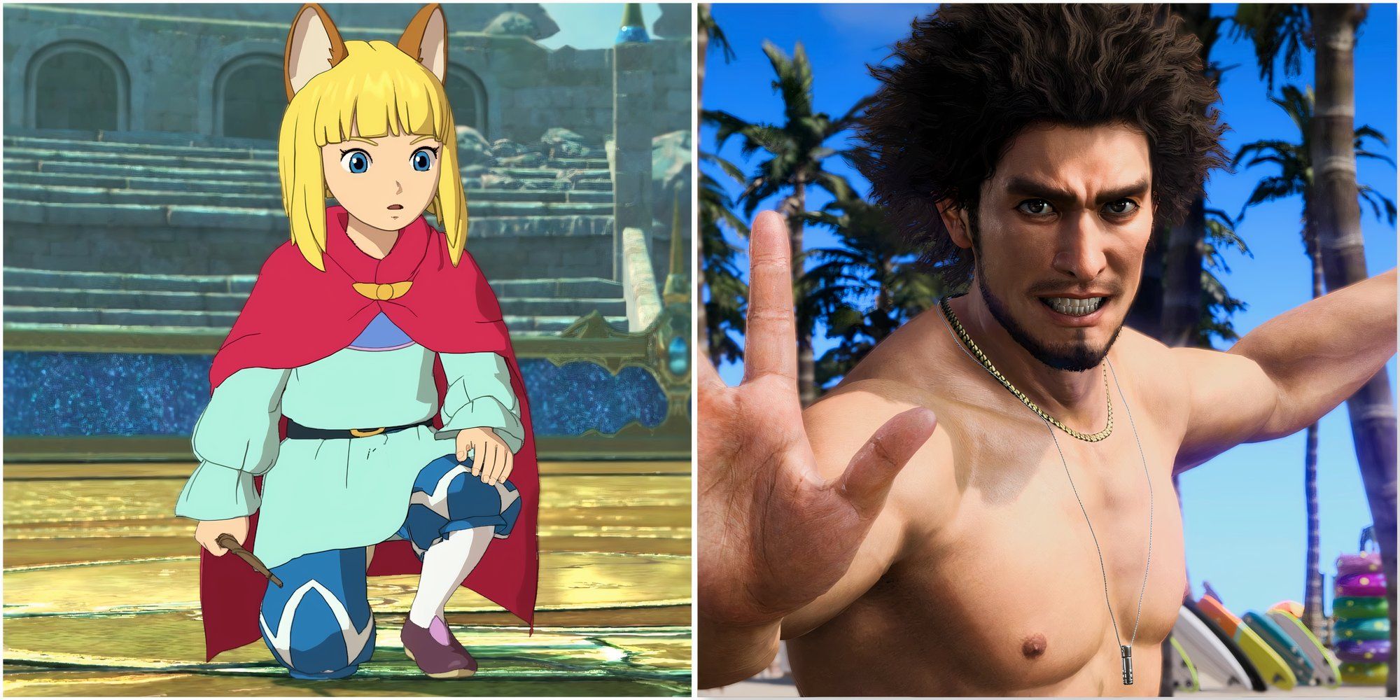 Evan in Ni No Kuni 2 Revenant Kingdom and Ichiban in Like A Dragon Infinite Wealth