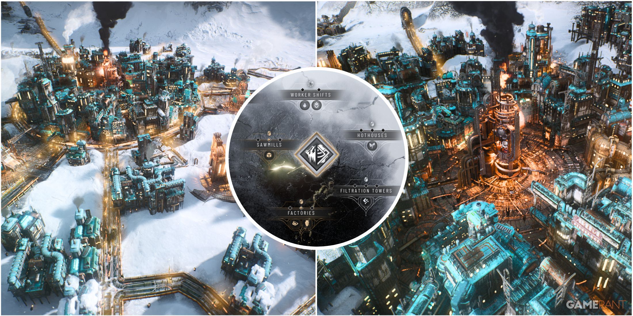 Featured image for Frostpunk 2 showcasing gameplay screenshots