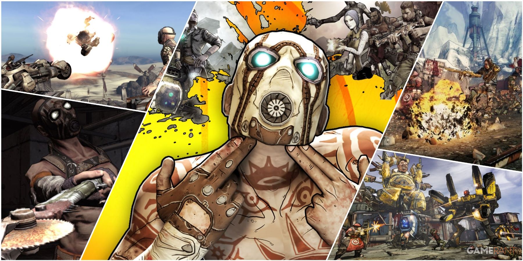 A Collage Showing Key Frames & Key Art Of Enemies From Borderlands & Borderlands 2