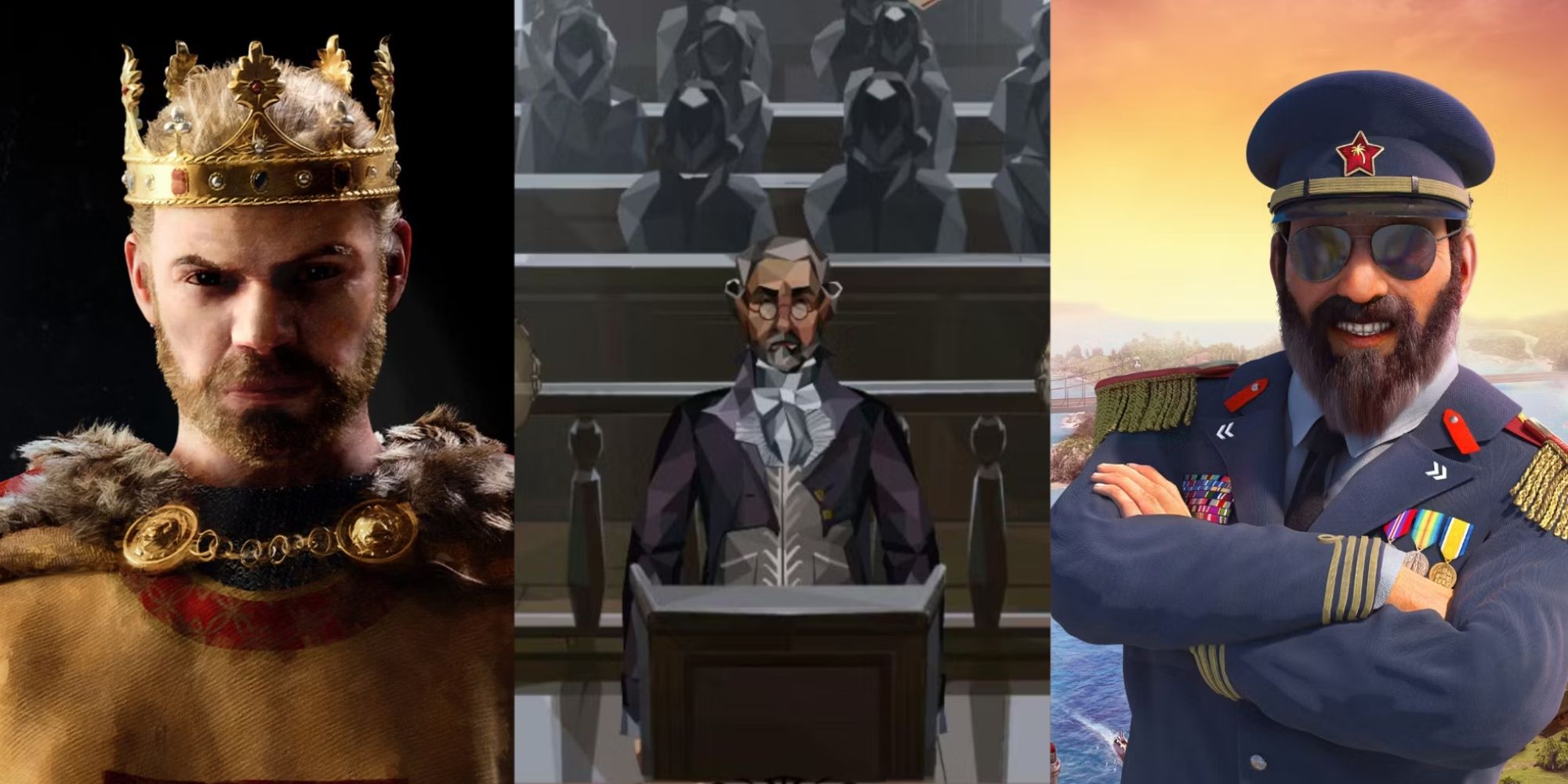 Crusader Kings 3, We The Revolution,and Tropico 6