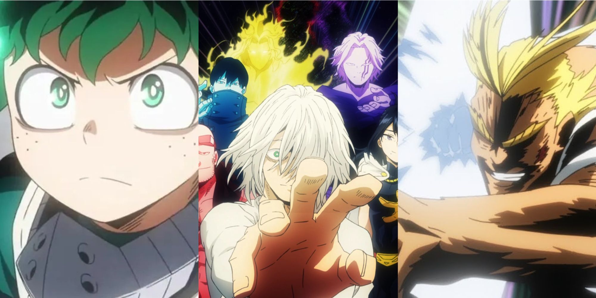 izuku midoriya, the users of One For All, and All Might my hero academia