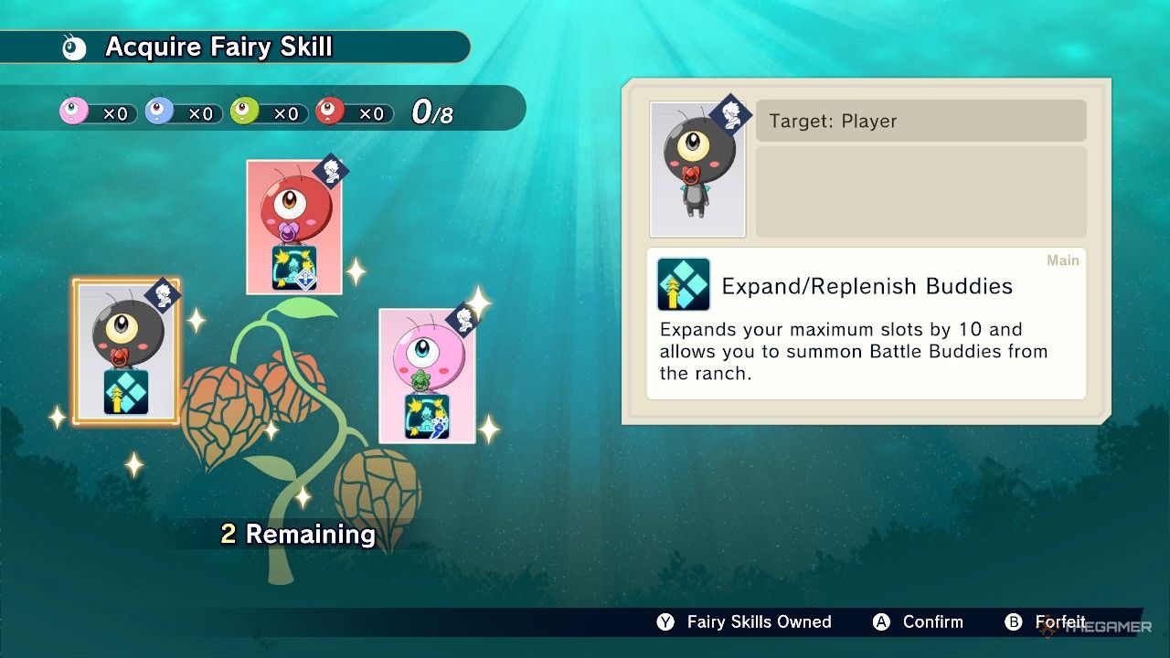 The acquire Fairy Skill menu is shown in Farmagia.