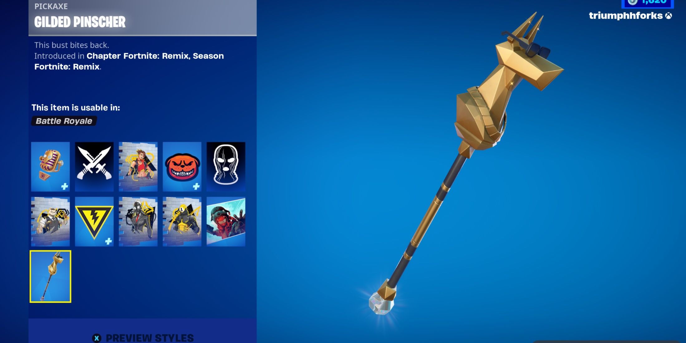 gilded pinscher fortnite