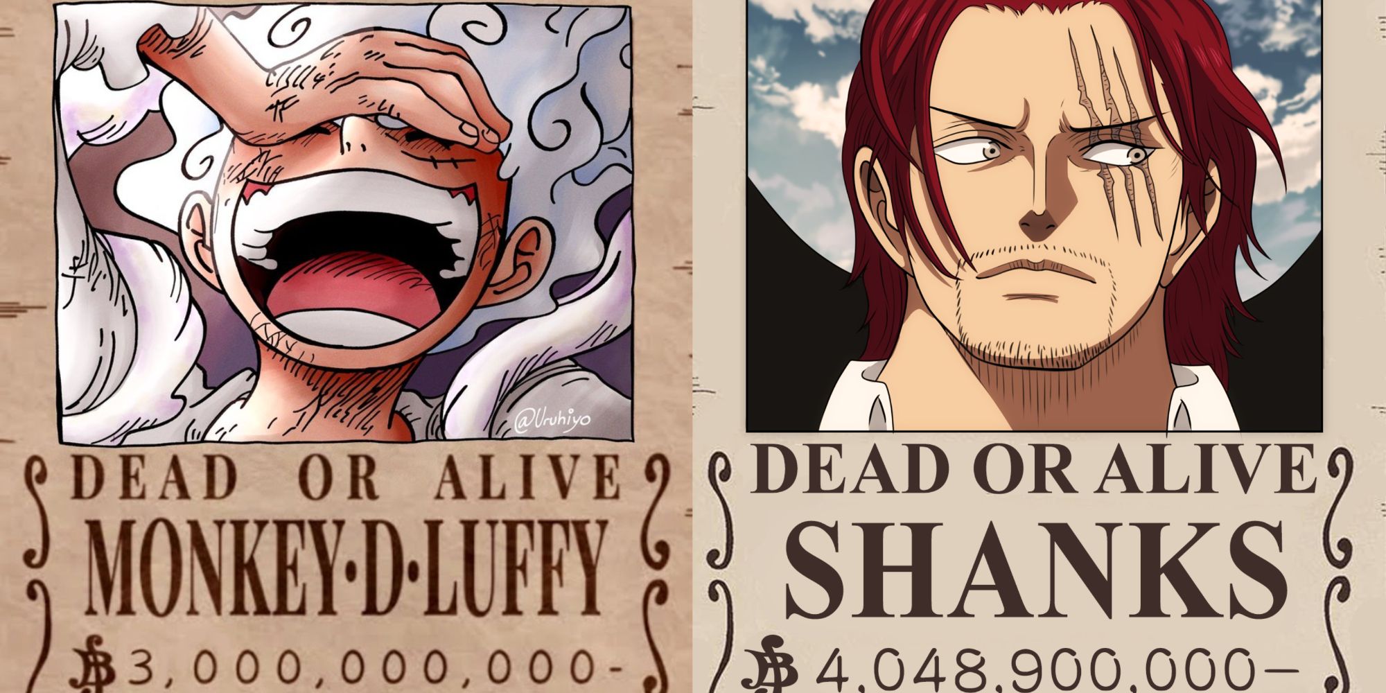 luffy and shanks bounty