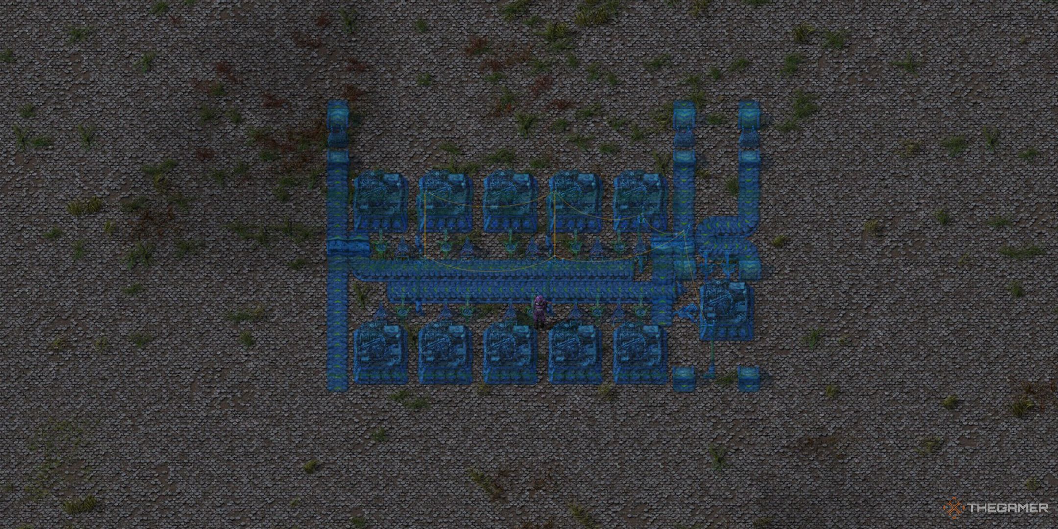 A Blueprint placed on the ground awaiting construction.