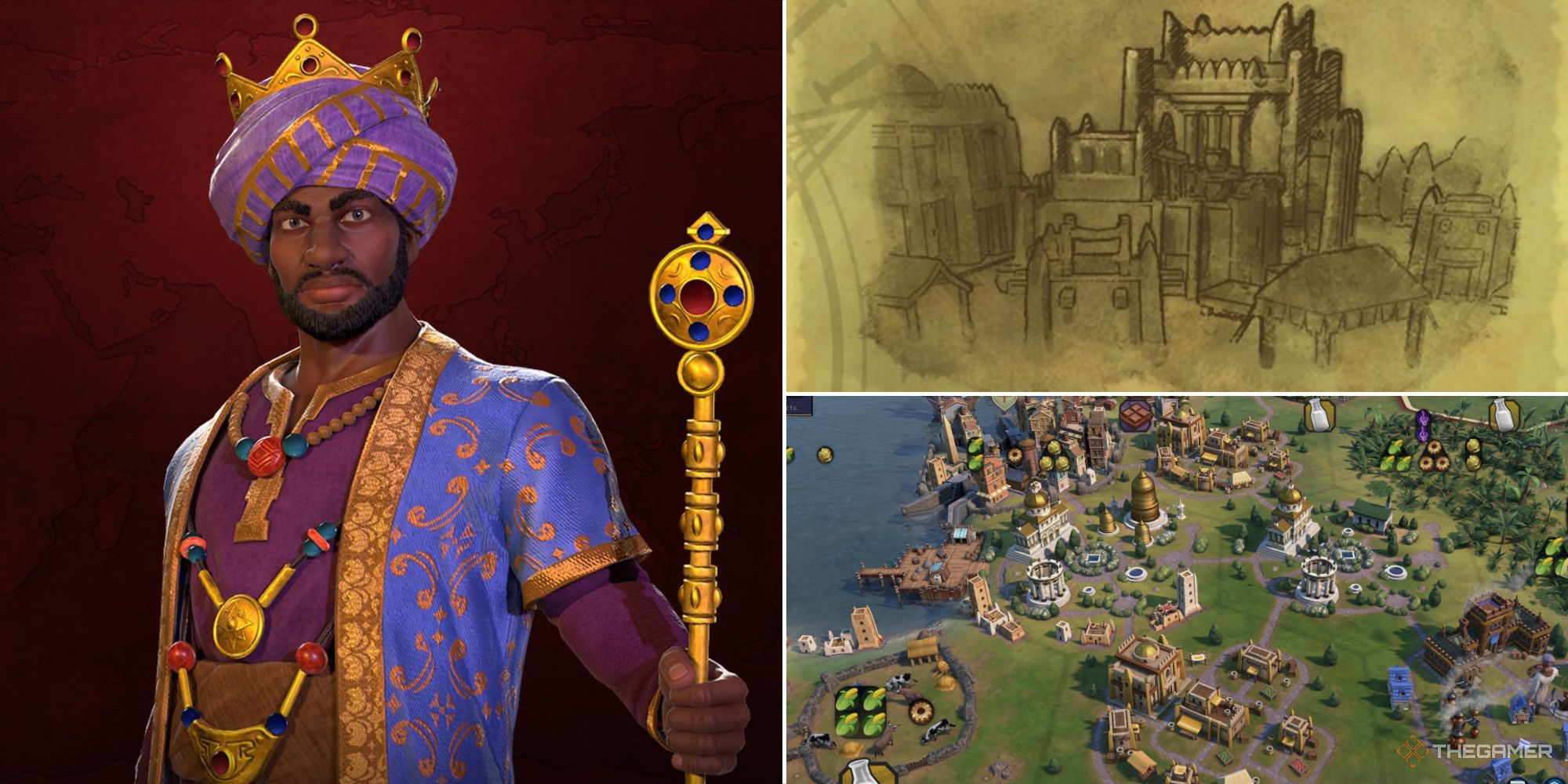 Sundiata Keita with his signature Suguba districts in Civilization 6