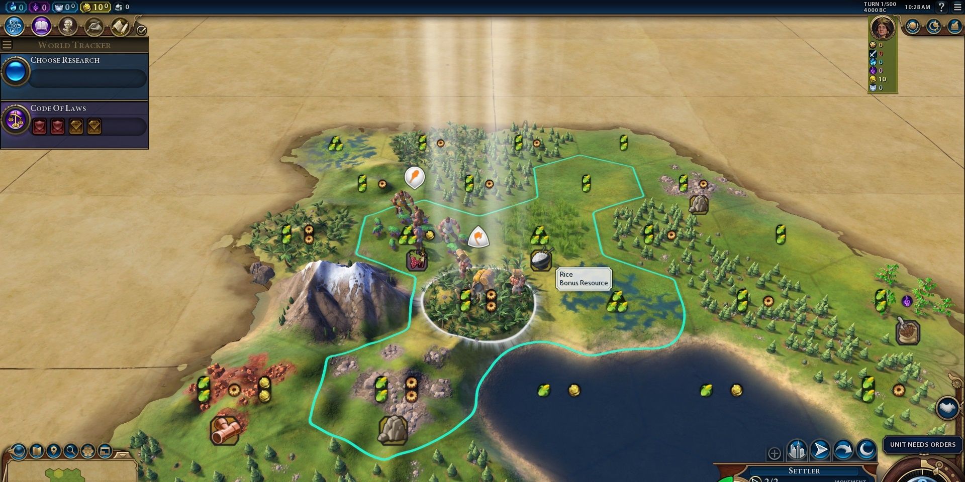 civilization 6 starting position