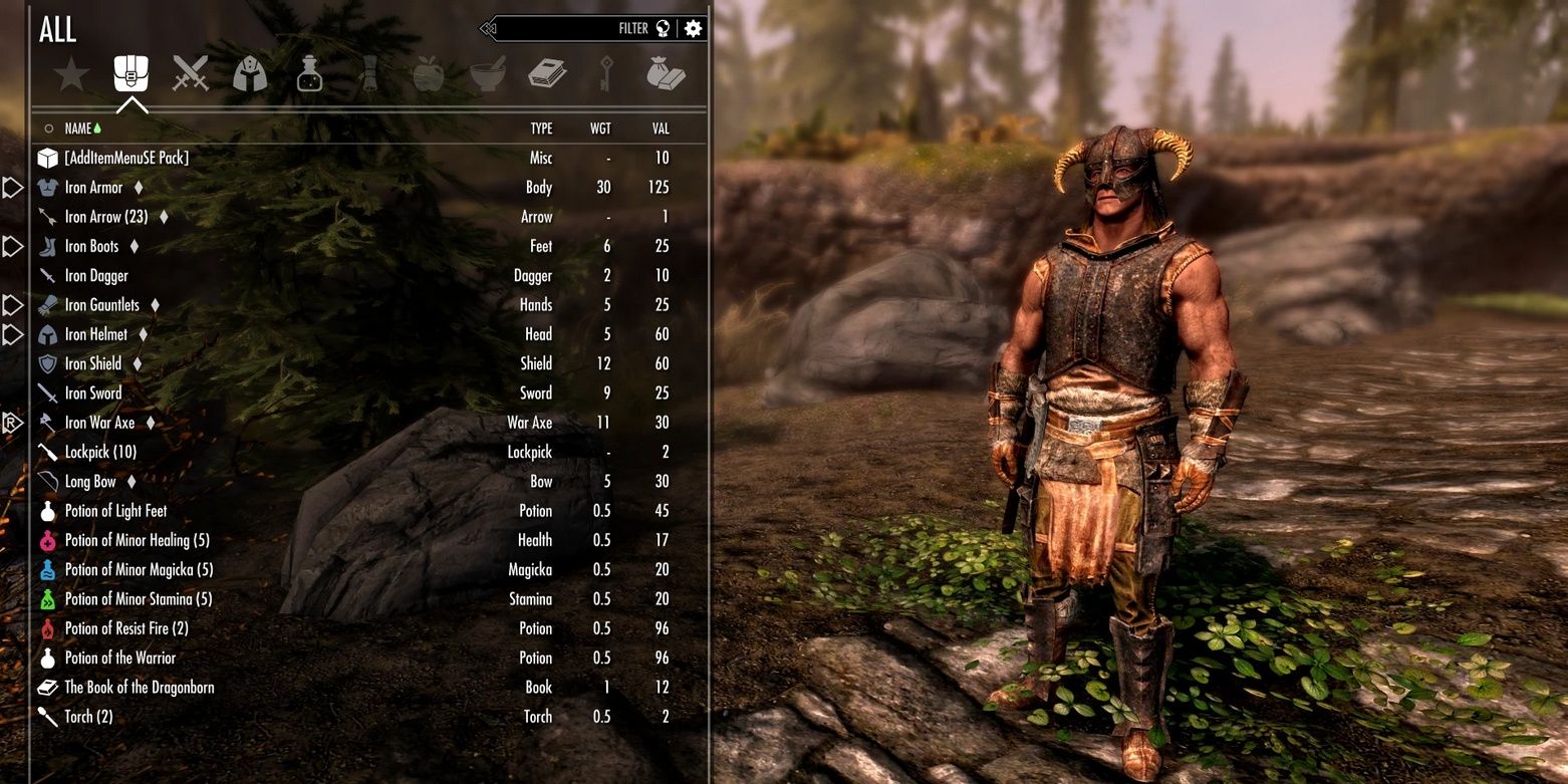 Show Player In Menus mod for Skyrim