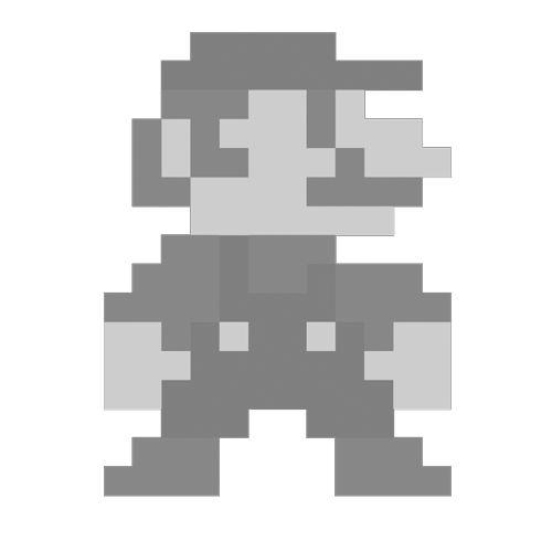 super greyscale 8-bit logo