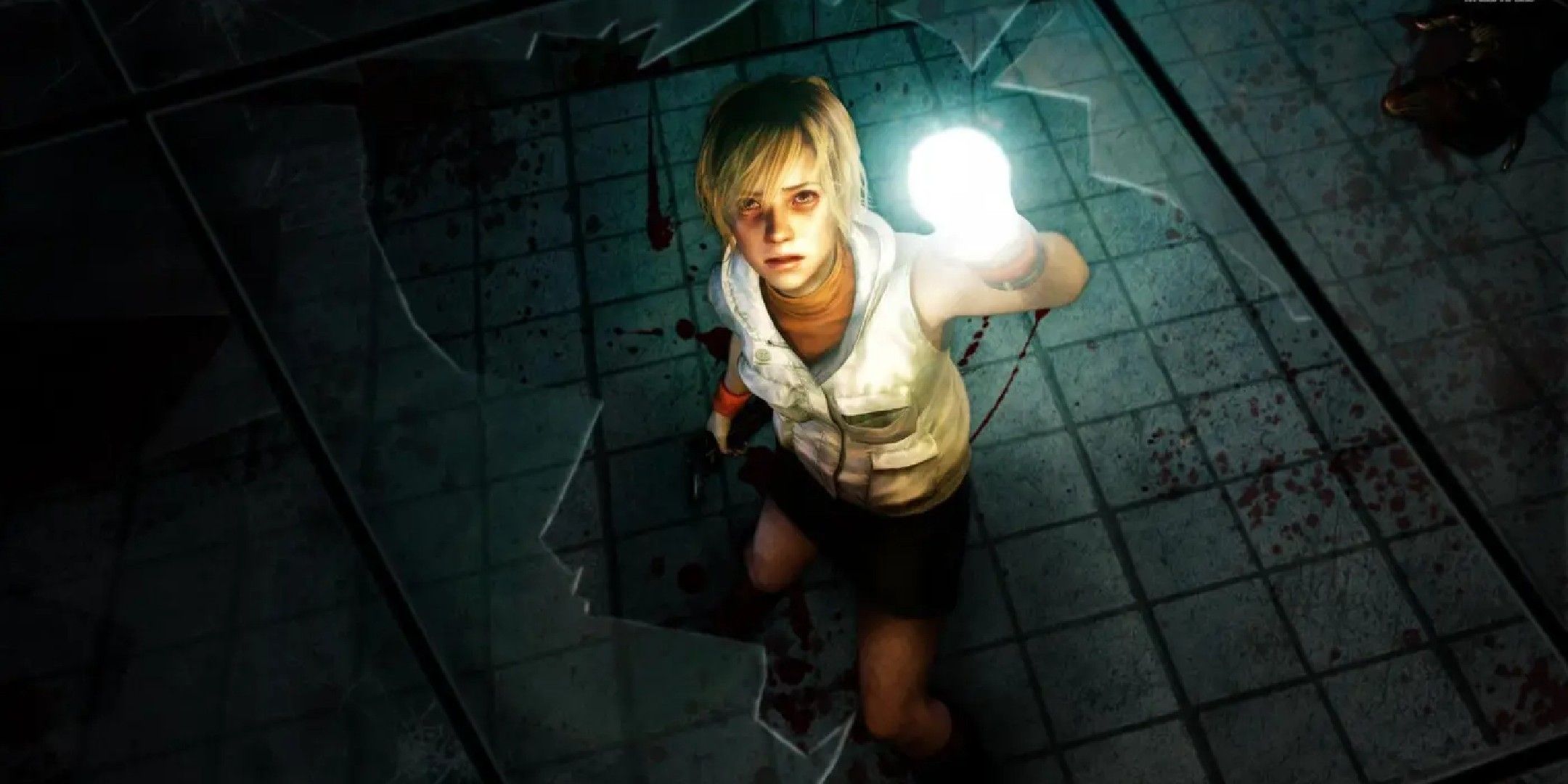 Heather Mason shines a light into the darkness in Silent Hill 3.