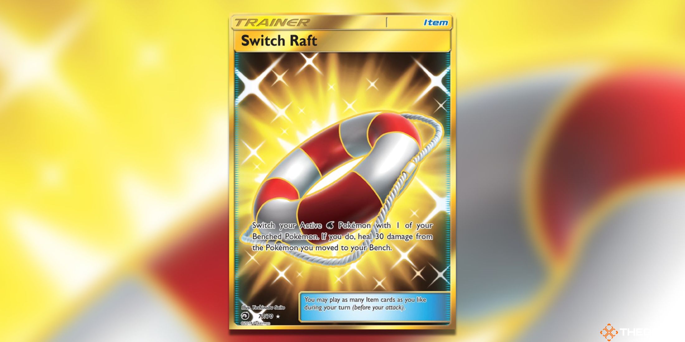 The Dragon Majesty Switch Raft Secret Rare from the Pokemon TCG