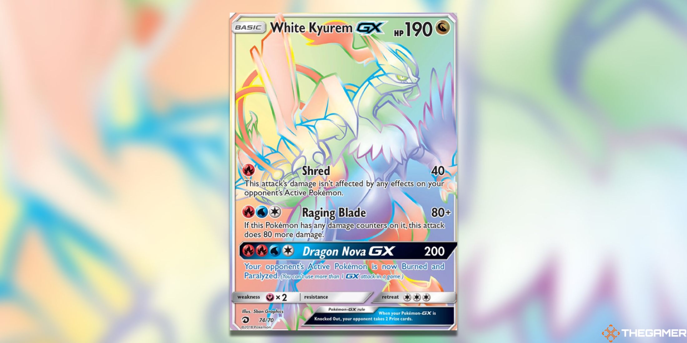 The Dragon Majesty White Kyurem from the Pokemon TCG.