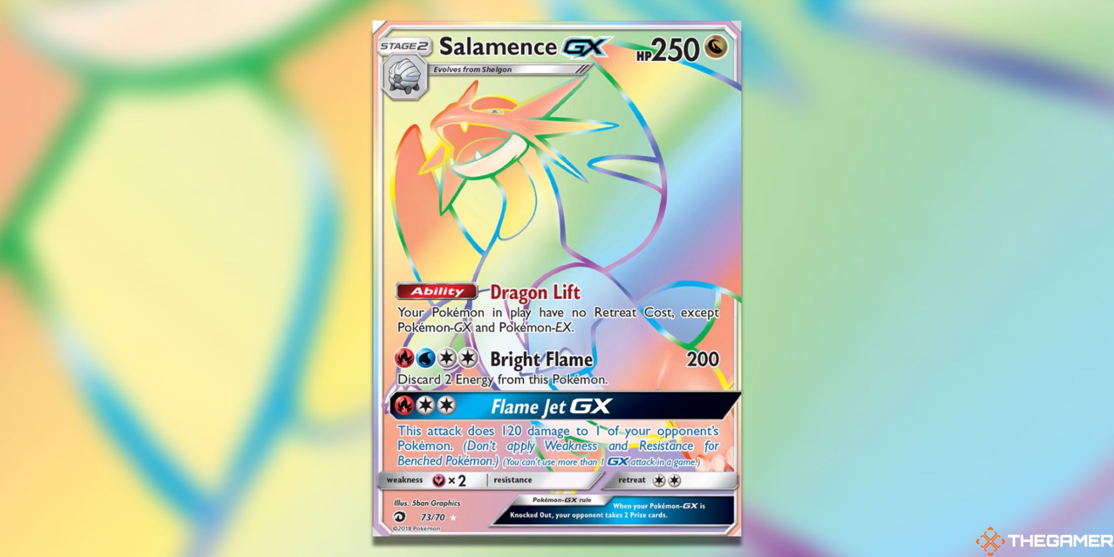 The Dragon Majesty Salamence GX from the Pokemon TCG.