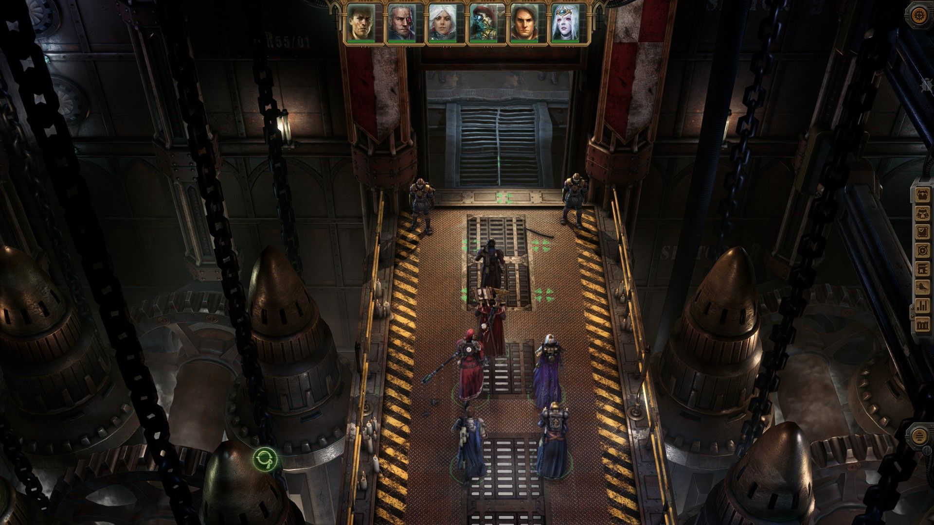 The Lord Captain's retinue moves as a group while approaching the governor's bunker on Rykad Minoris in Warhammer 40k: Rogue Trader