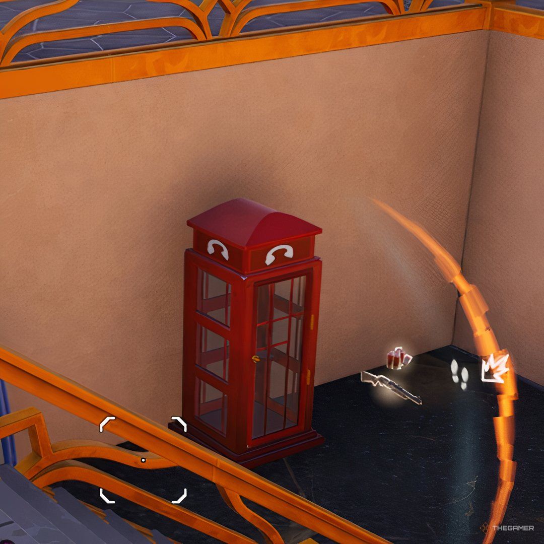 A screenshot of a phone booth in Fortnite.