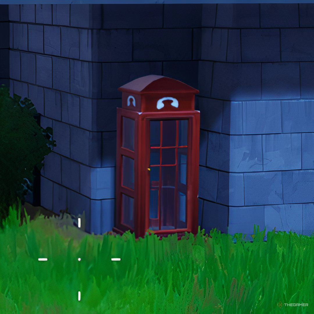 A screenshot of a phone booth in Fortnite.