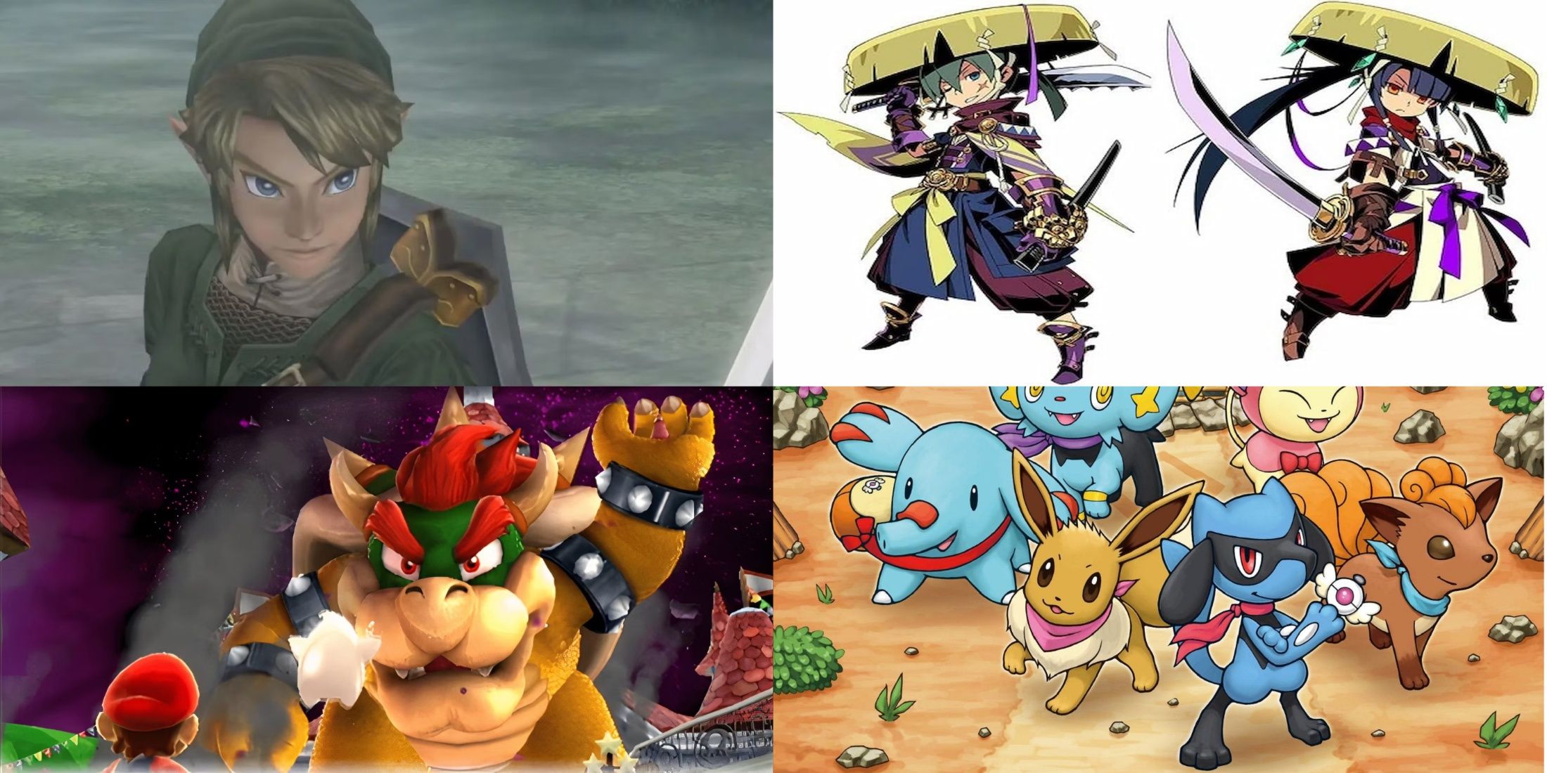 Twilight Princess, Etrian Odyssey, Super Mario Galaxy 2, Mystery Dungeon