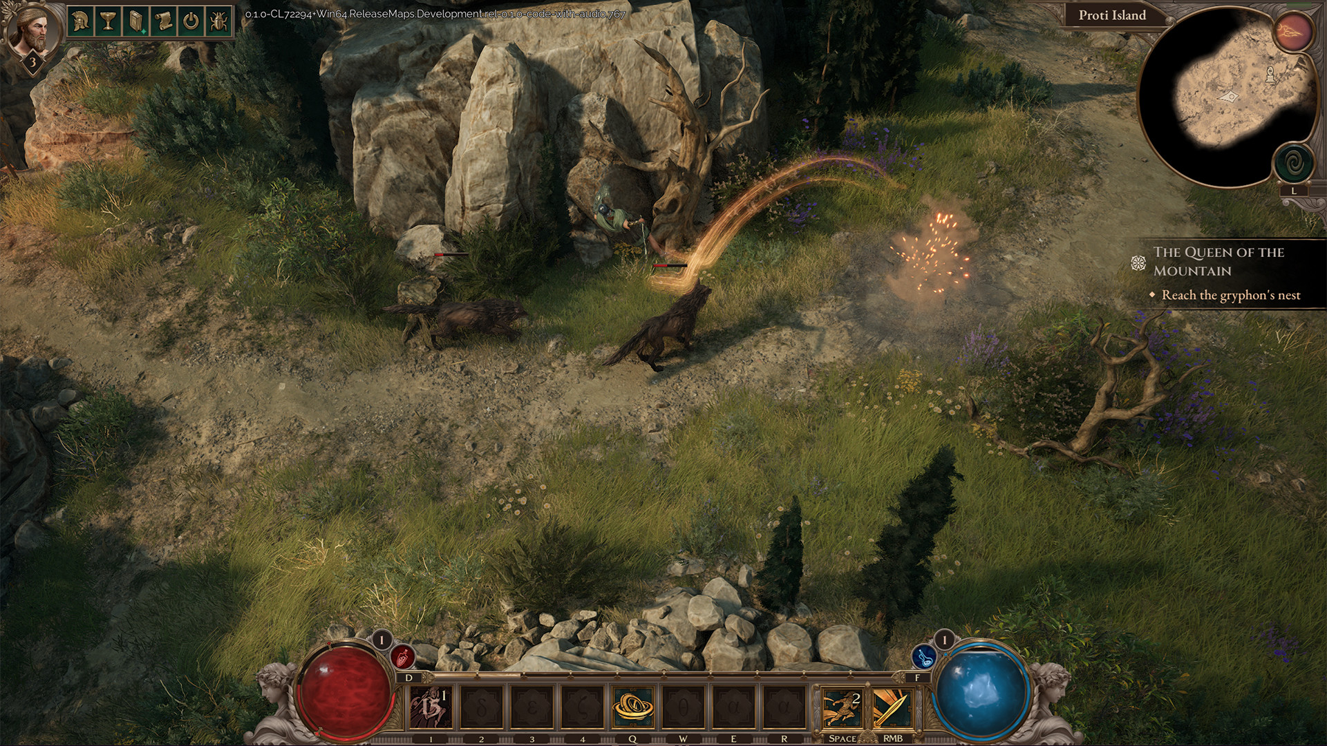 Titan Quest 2 Warfare mastery - The Leap skill in action.