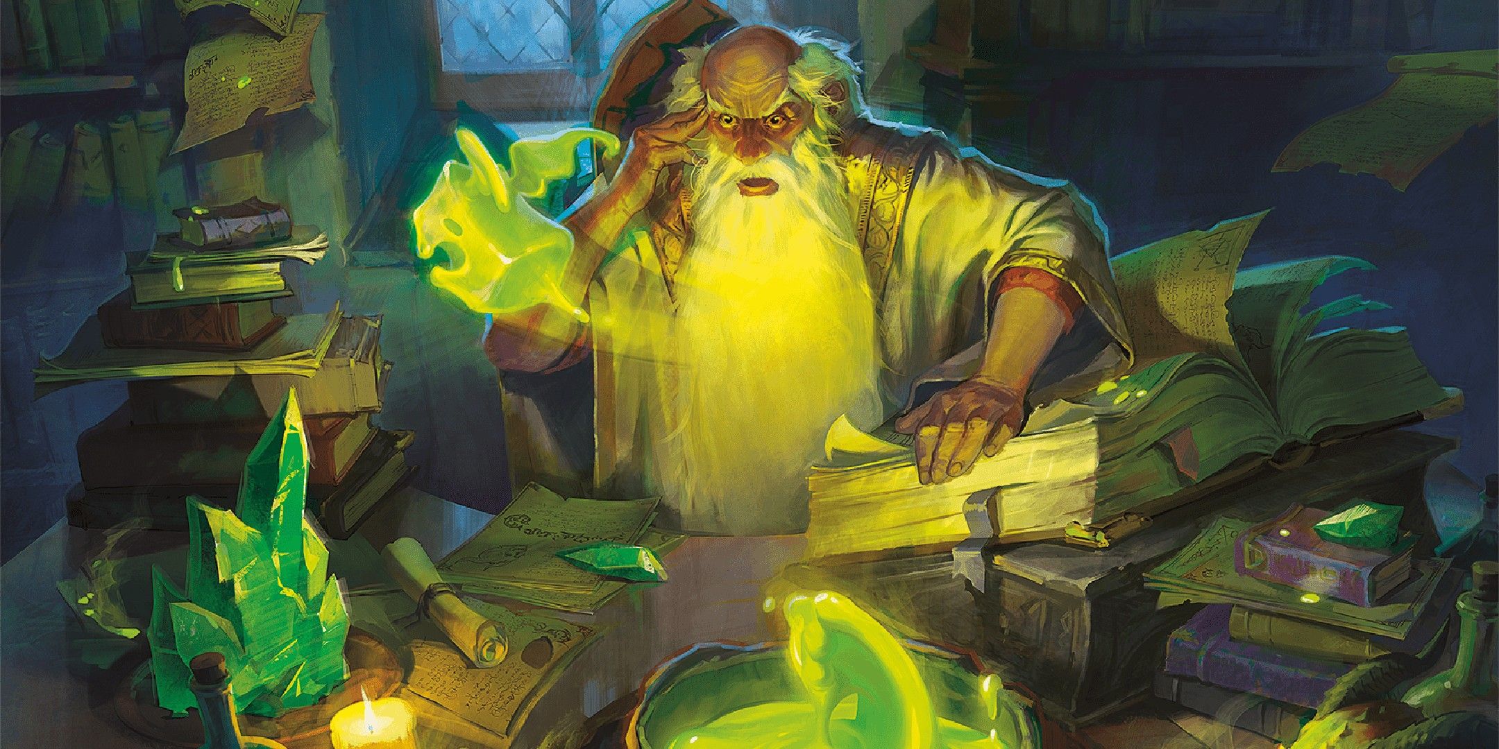 Dungeons & Dragons image showing a wizard creating a slime.