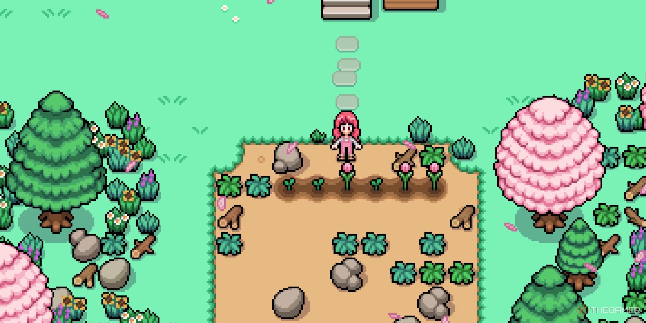 The player is tending to the crops. 