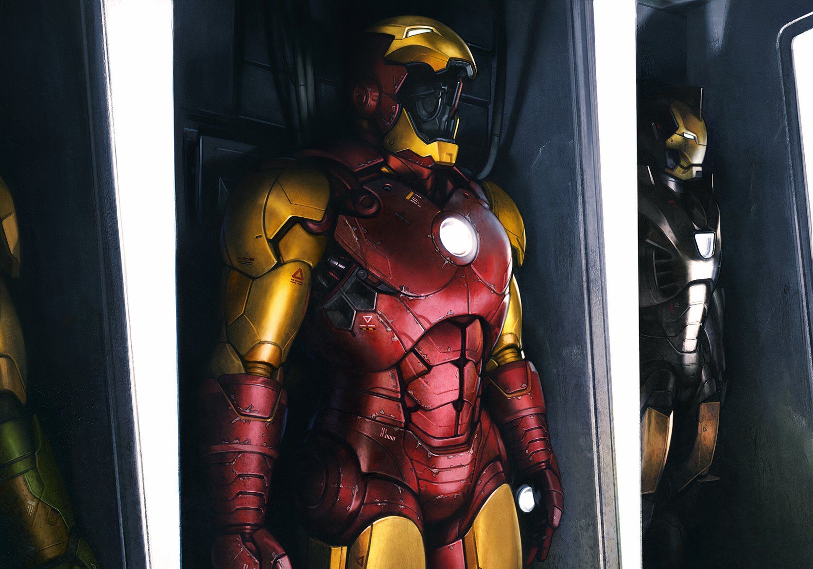 Image of Commander's Plate (Secret Lair) art by Marco Teixeira, featuring Iron Man's armor.