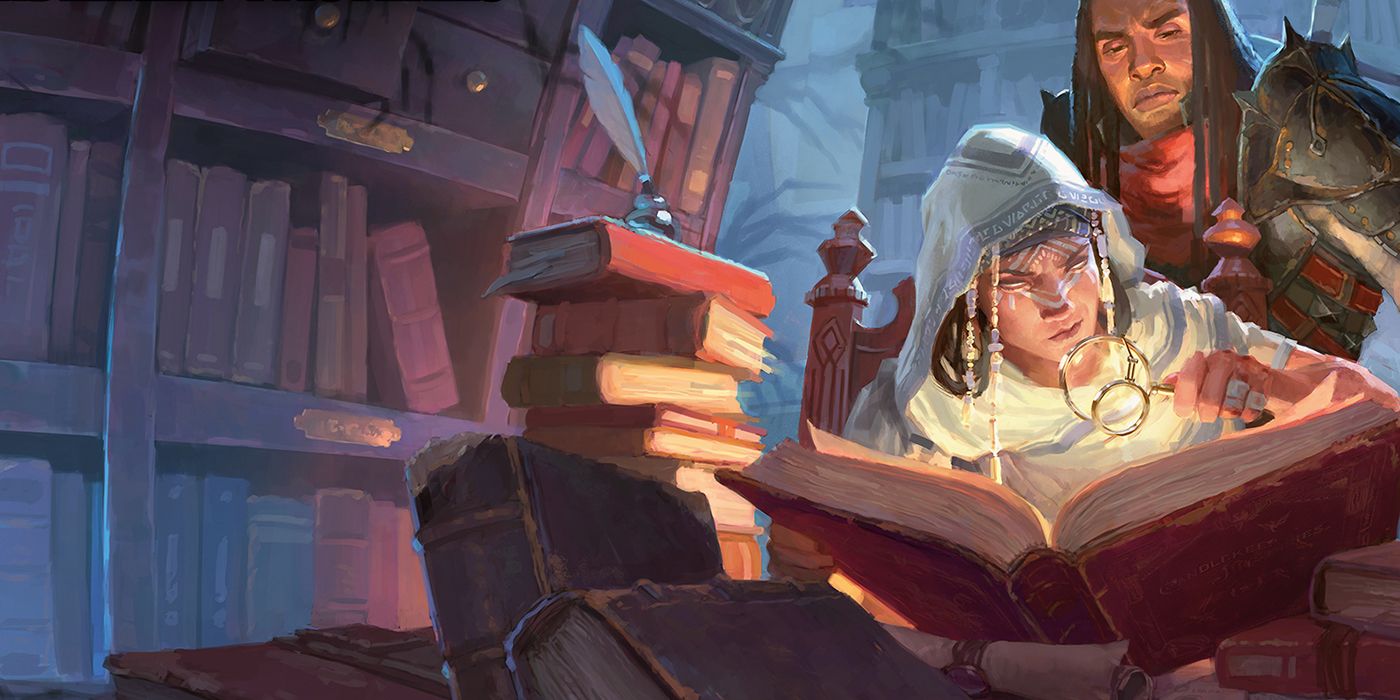 Dungeons & Dragons art of Two Scholars Reading Books.