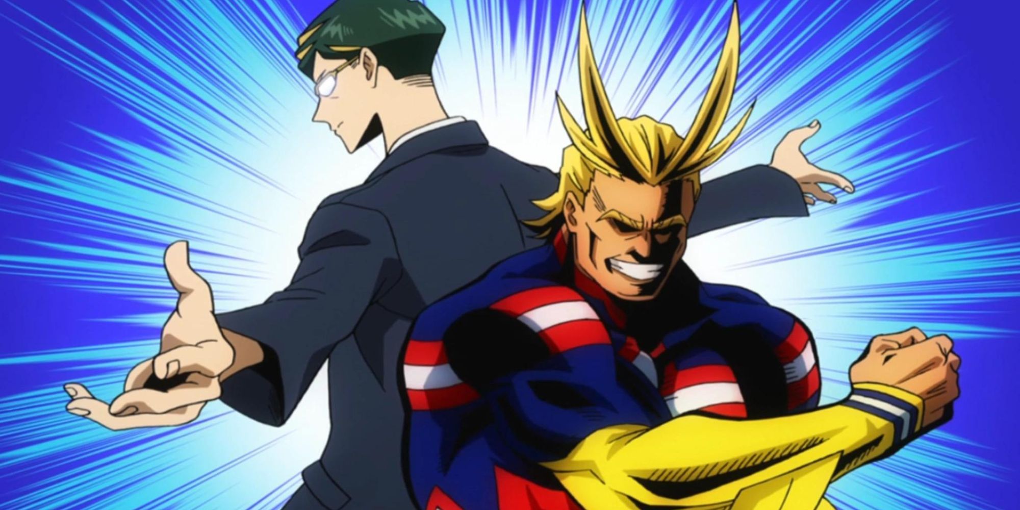 Sir Nighteye and All Might working together.