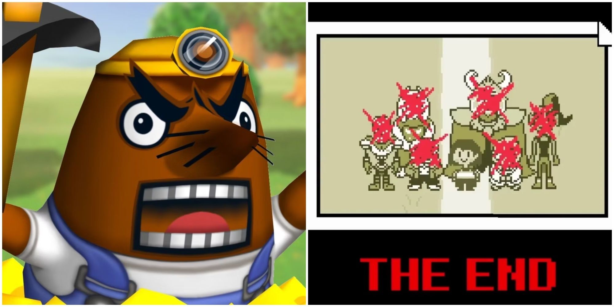 NPCs Mr Resetti in Animal Crossing and The Genocide Route Ending in Undertale