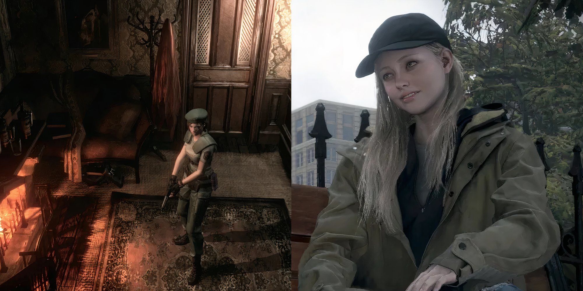 Resident Evil remake on the left, Rose in Village on the right