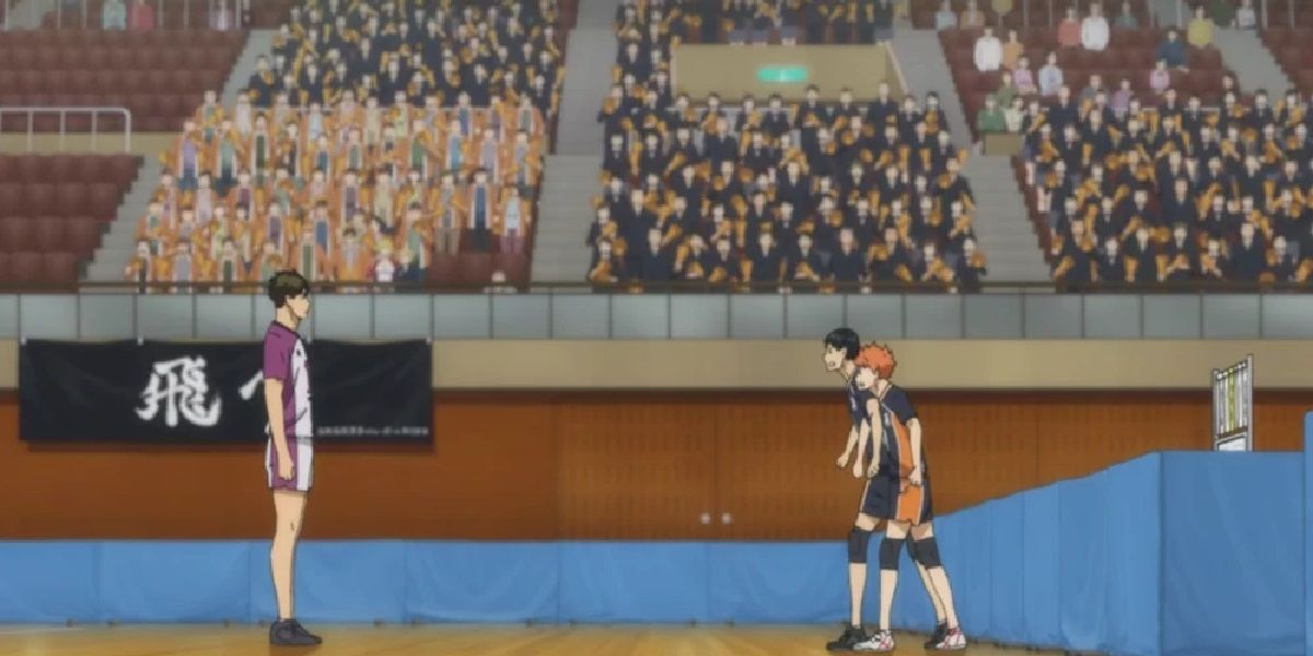 Ushijima faces Hinata and Kageyama in Haikyuu.