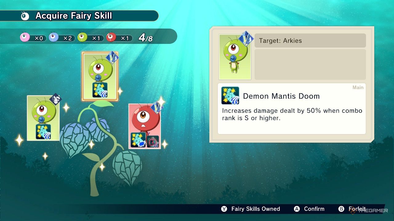 The demon mantis doom fairy skill is shown in farmagia.