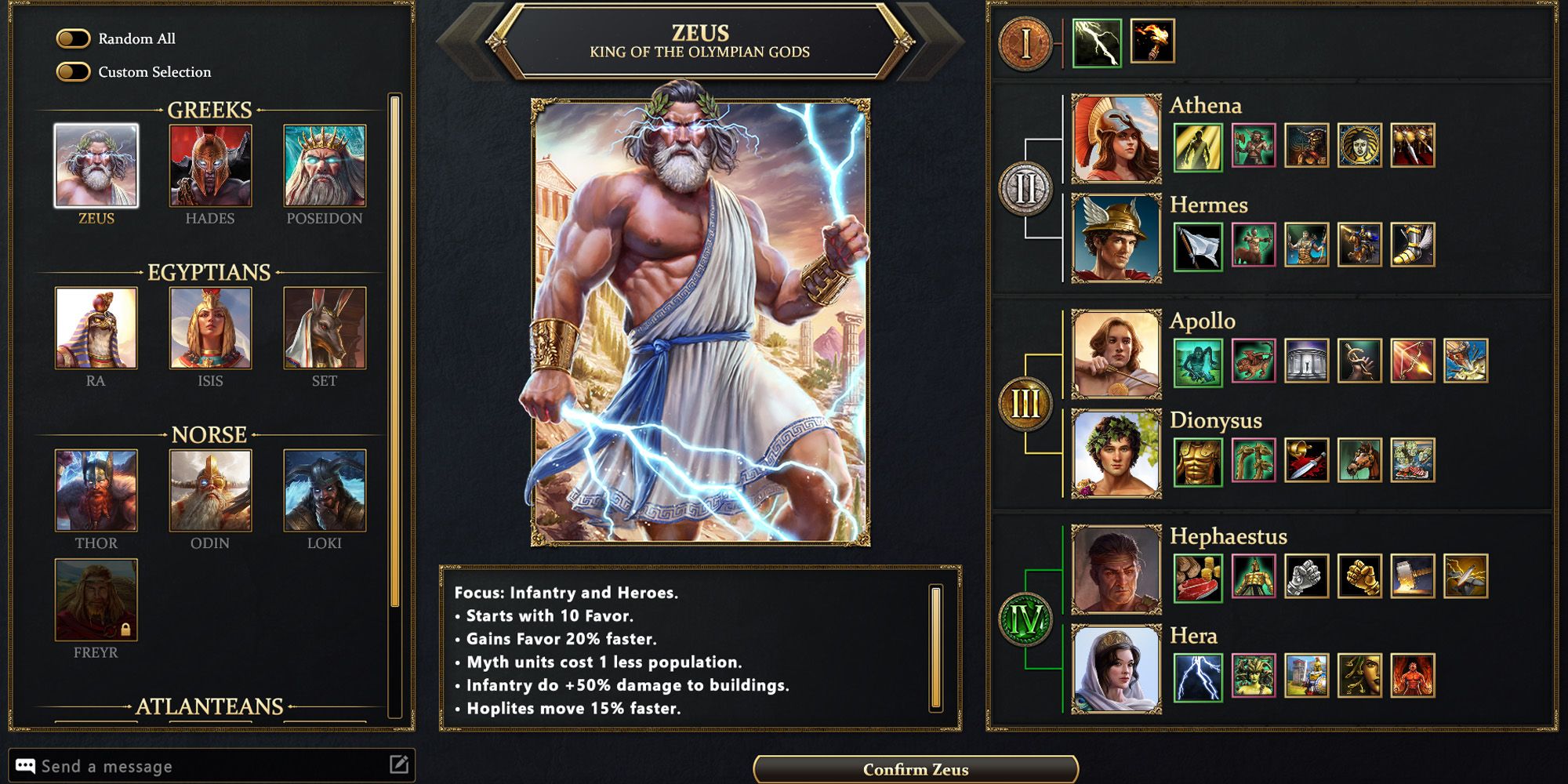 Age of Mythology Pantheons Greek Zeus