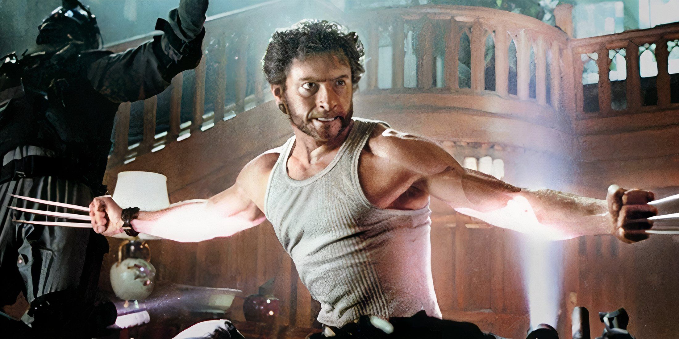 Wolverine defending the mansion in X2