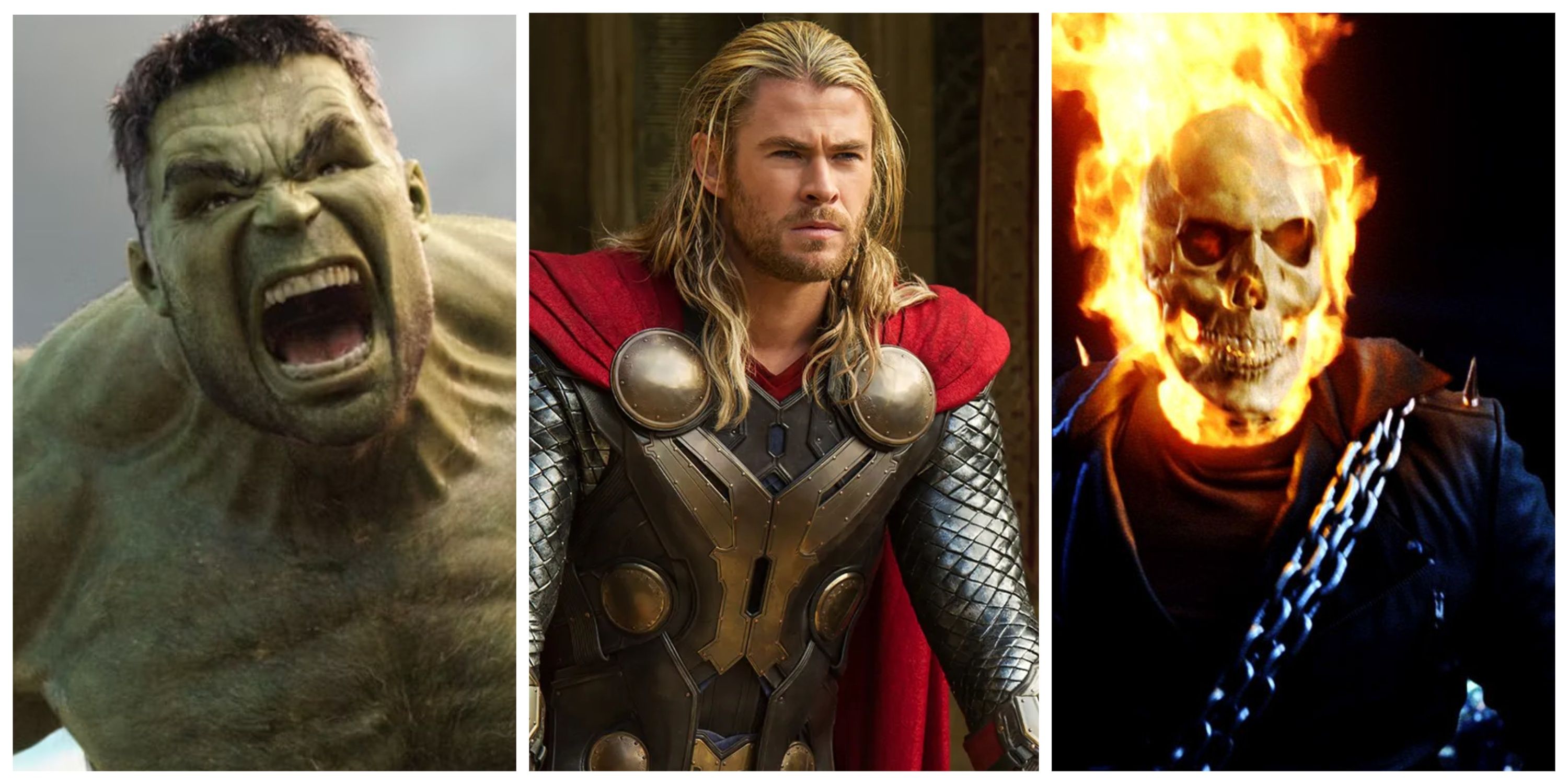 the hulk, thor, ghost rider