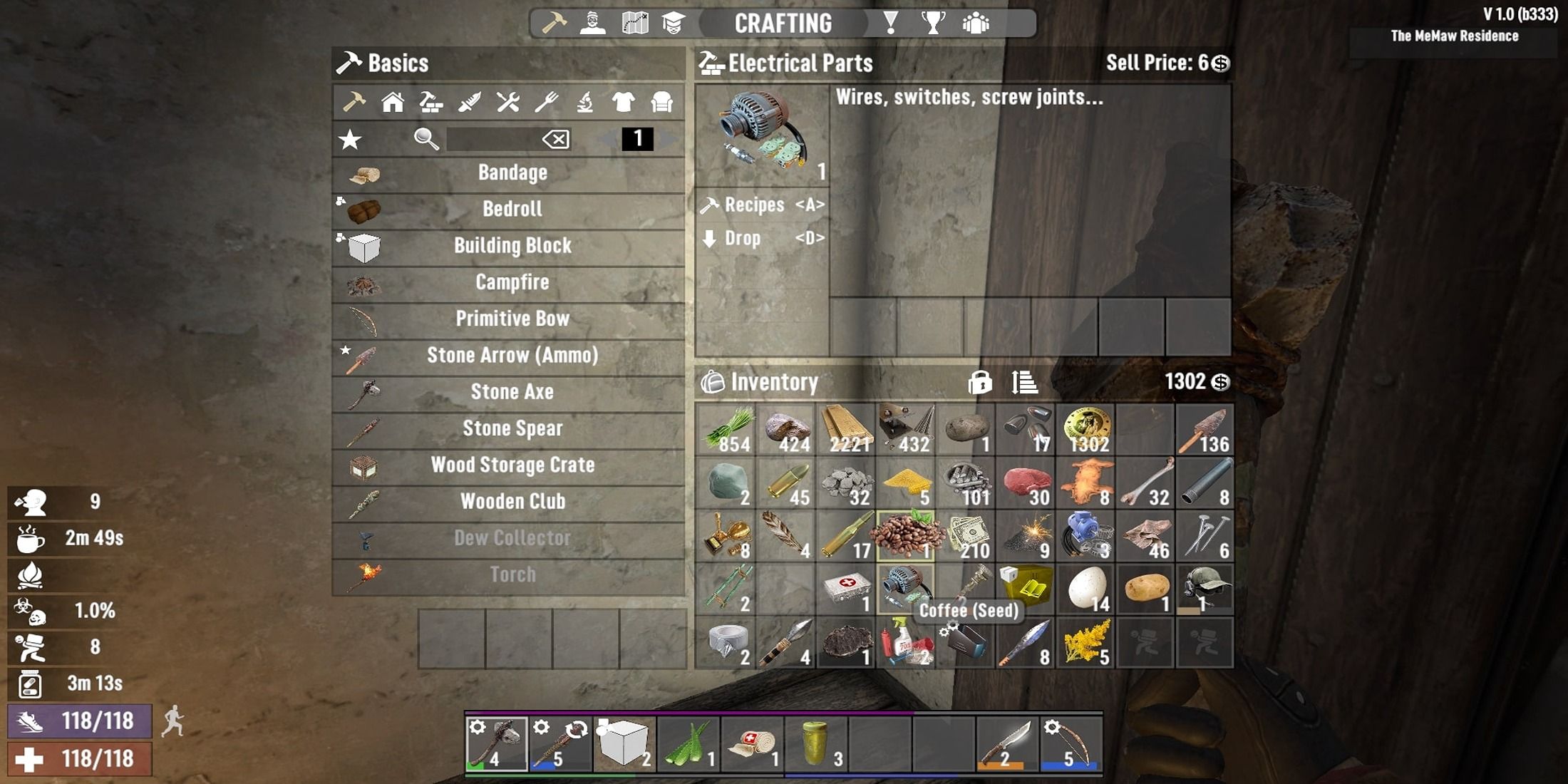 A Player Holding Electrical Parts in 7 Days To Die