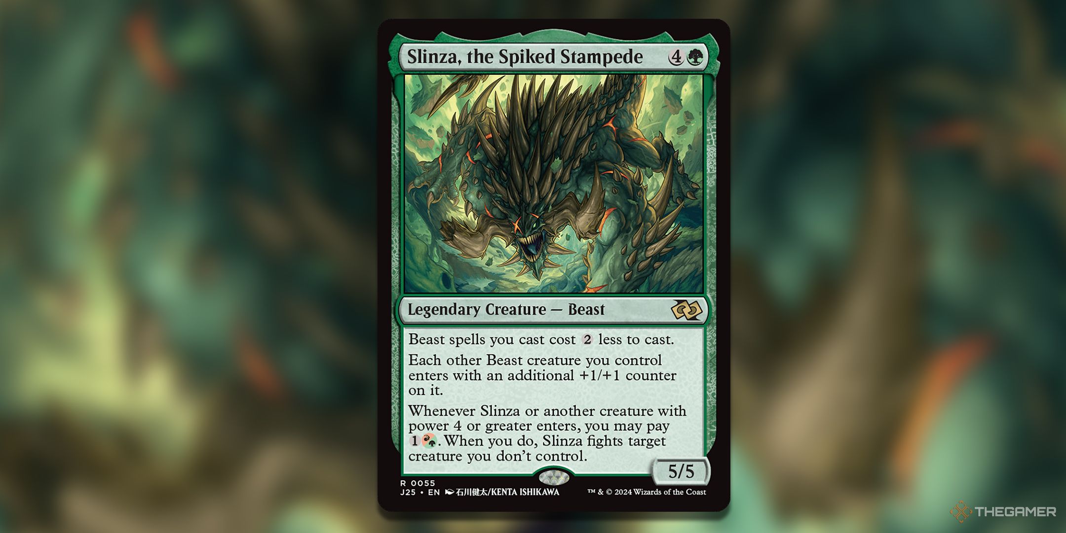 Slinza, the Spiked Stampede MTG Card.