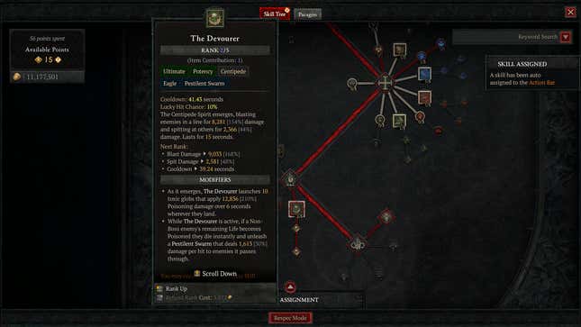 Spiritborn Eagle skill tree in Diablo IV Vessel of Hatred