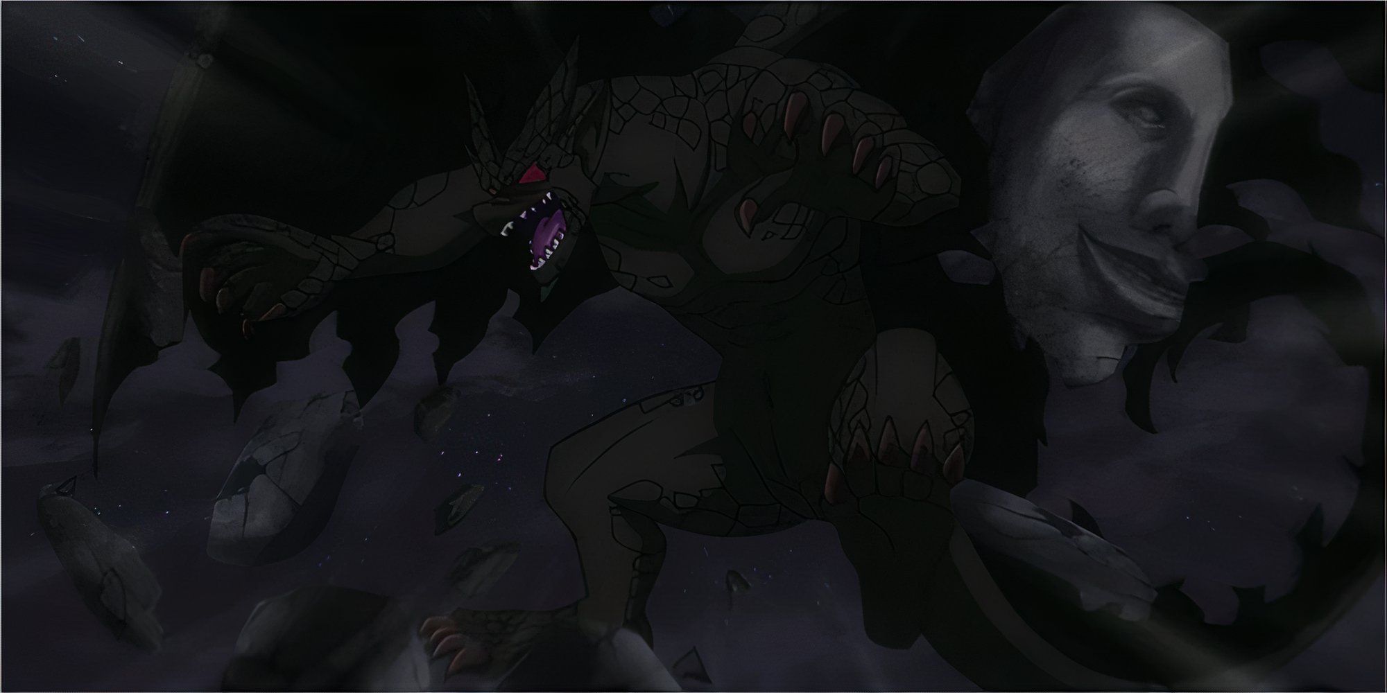 Skiadrum in dragon form using his roar attack