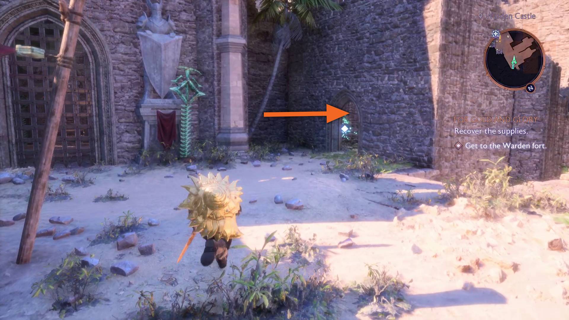 Dragon Age The Veilguard arrow pointing path to warden vault lock puzzle