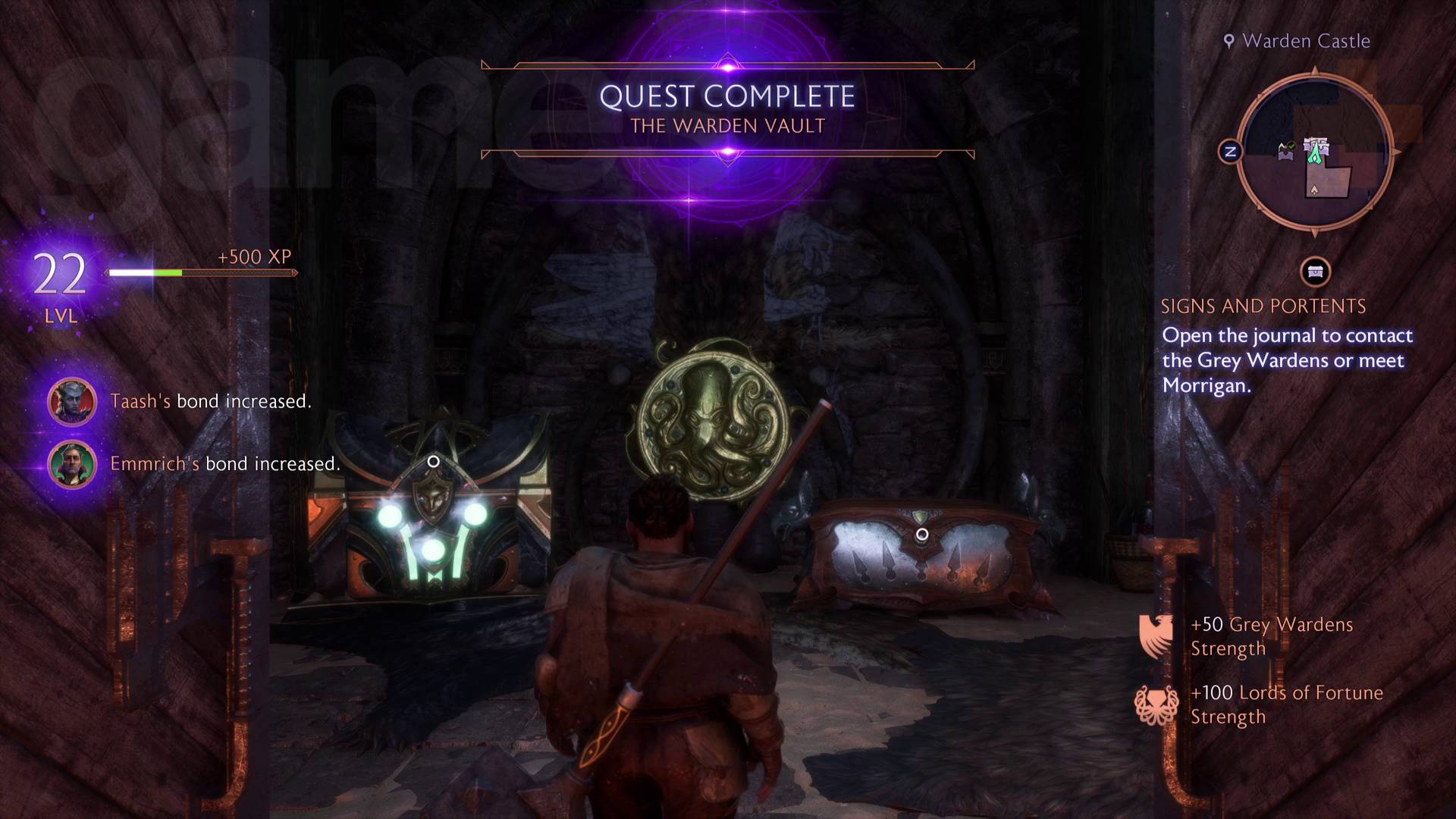 Dragon Age The Veilguard Warden Vault opened quest completed